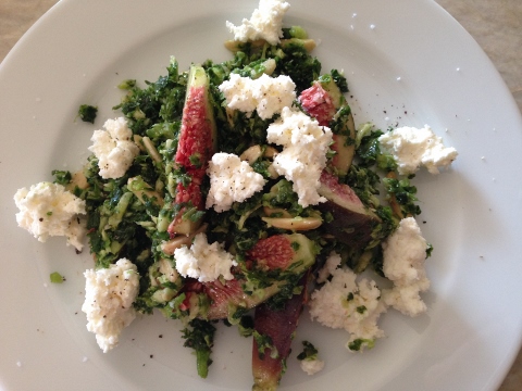 Kale & Brussels Sprout Salad with Fresh Figs – Recipe Image 1