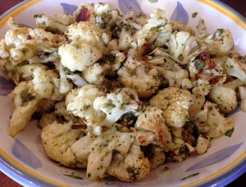 Roasted Cauliflower in Walnut Mint Pesto – Recipe!