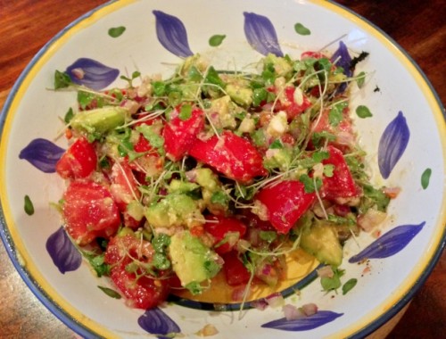 Tomato & Avocado Salad with Feta Dressing – Recipe!