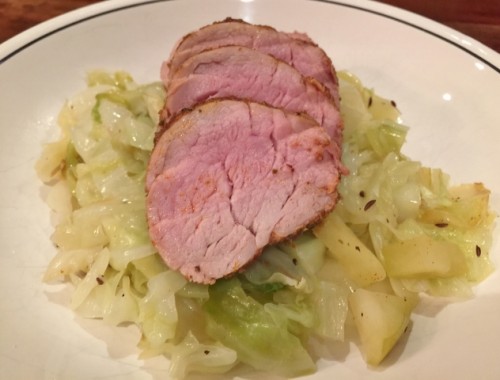 Spiced Pork with Sauteed Cabbage & Apples – Recipe!  Whole30 Recipe!