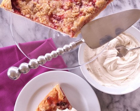 Strawberry Rhubarb Crostata with Mascarpone Vanilla Cream – Recipe!