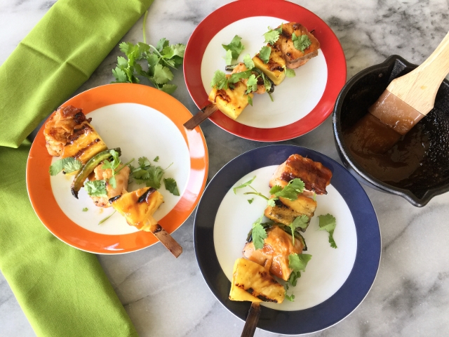 Salmon, Pineapple & Jalapeno Kebabs with Honey Miso Glaze – Recipe! Image 1