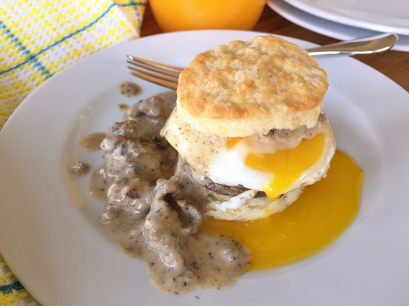 Turkey Sausage Gravy & Egg Biscuit Sandwiches – Recipe! Image 1