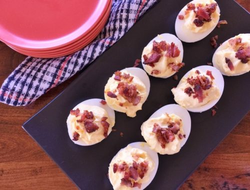 Deviled Eggs with Goat Cheese & Bacon – Recipe!