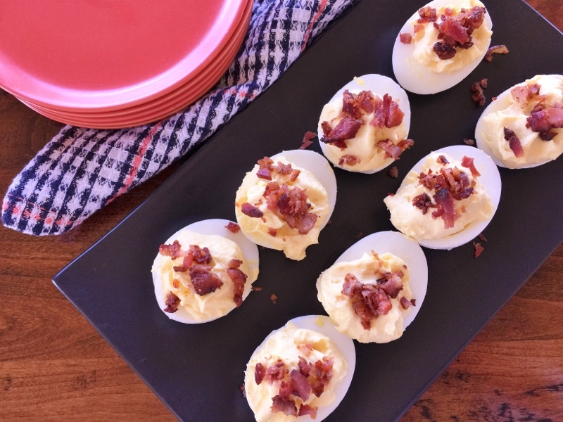 Deviled Eggs with Goat Cheese & Bacon – Recipe! Image 1