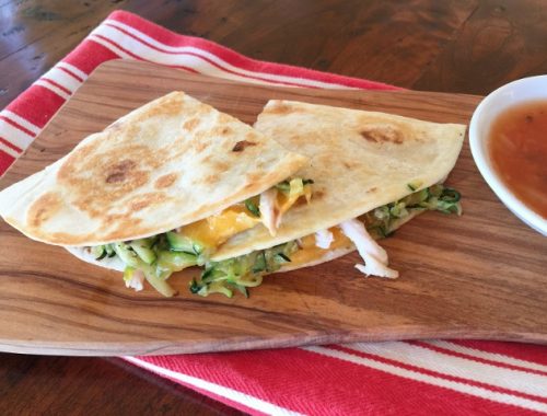 Chicken, Cheddar & Sauteed Zucchini Quesadillas – Recipe!