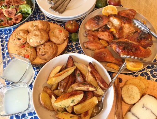 Social Sundays – Back to School Menu: Glazed Maple Mustard Chicken, Roasted Yukon Gold Potato Wedges, and Kitchen Sink Cookies!