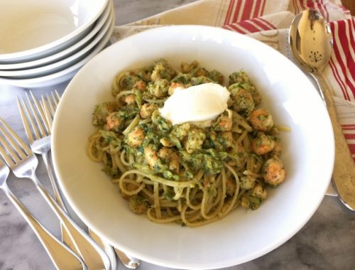 Langoustine Arugula Pesto Pasta – Recipe!