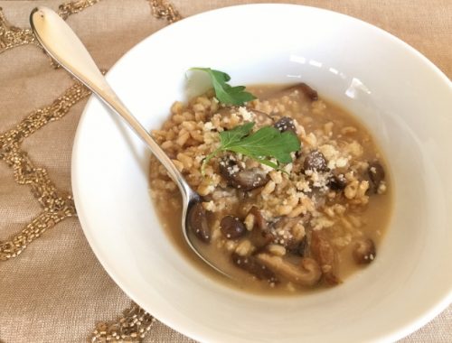 Facebook Live – Easy Weeknight Meals including: Instant Pot Barley Mushroom Risotto
