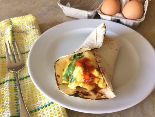 Soft Scrambled Egg & Spinach Burritos – Recipe!