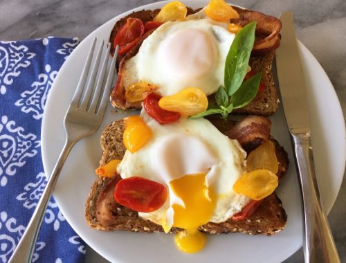 Warm Cherry Tomato, Bacon & Egg Toasts – Recipe!