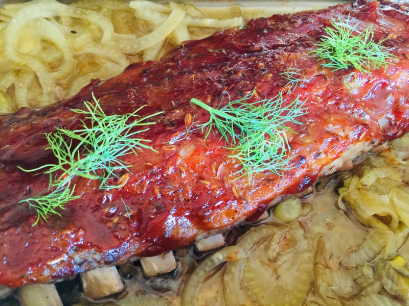 Baby Back Ribs with Braised Fennel & Tangy Sauce! Image 1