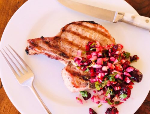 Grilled Pork Chops with Cherry Salsa – Recipe!