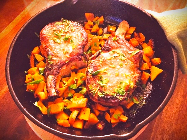 Seasoned Skillet Pork Chops and Butternut Squash – Recipe! Image 1