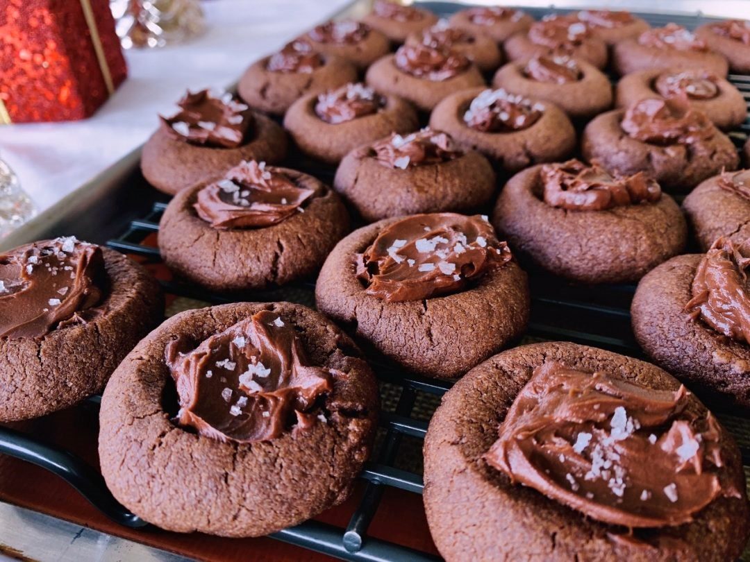 Salted Chocolate Thumbprint Cookies – Recipe! Image 1