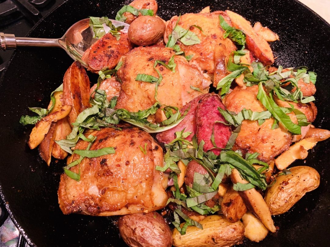 Harissa Chicken with Fingerlings & Shiitakes – Recipe! Image 1
