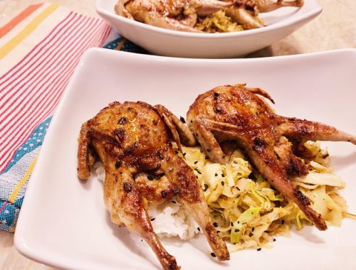 Grill Pan Asian Quail & Cabbage – Recipe & Video!