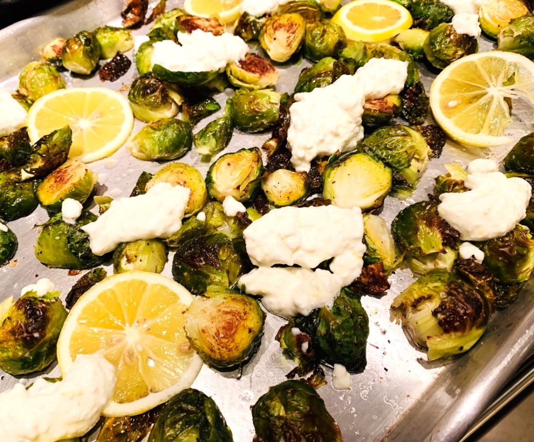Sheet Pan Brussels Sprouts with Lemon Ricotta – Recipe! Image 1