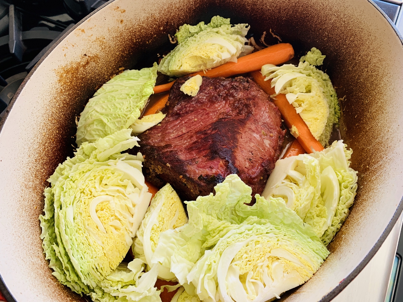 Apple Juice Braised Corned Beef and Cabbage – Recipe! Image 3