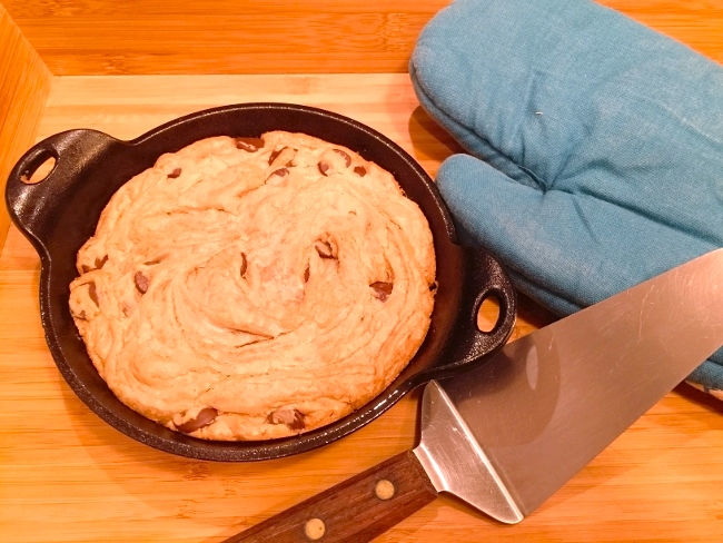4-Ingredient Peanut Butter Chocolate Chip Skillet Cookie – Recipe! Image 2