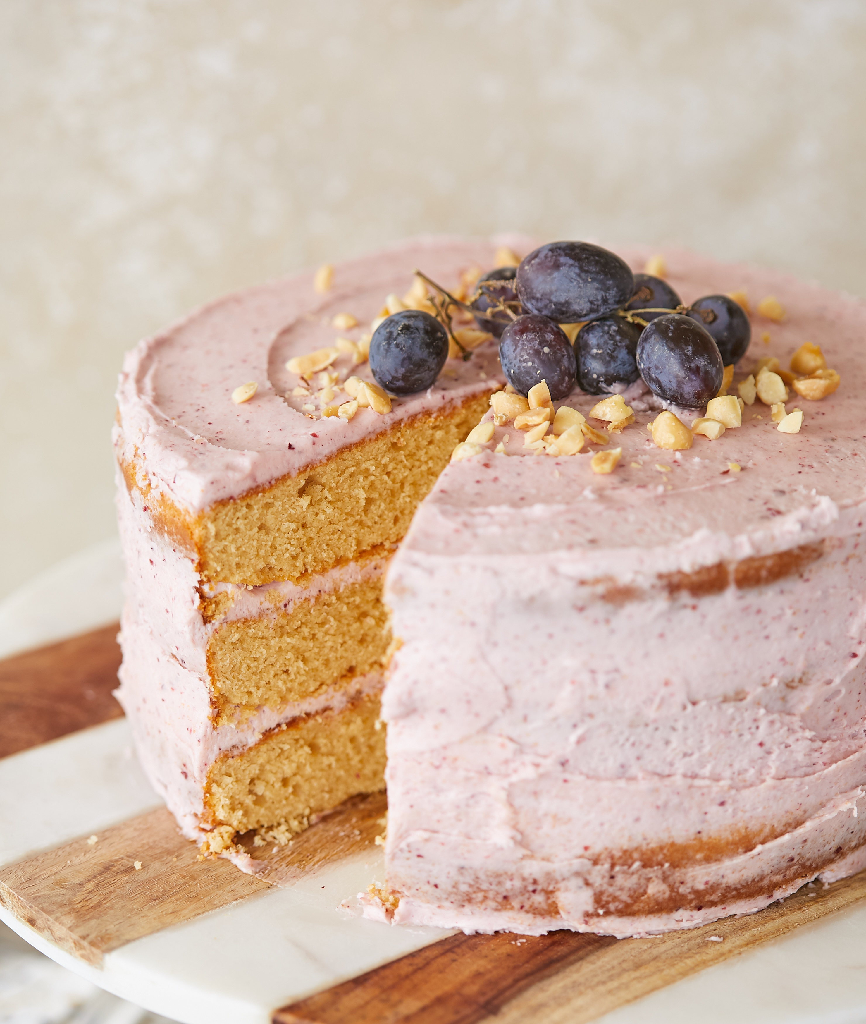 Peanut Butter Cake with Grape Buttercream – Recipe! Image 2