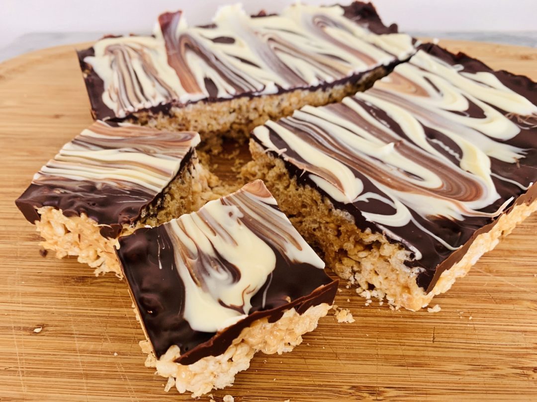 Peanut Butter Rice Krispies Treats with Double Chocolate Glaze – Recipe! Image 1