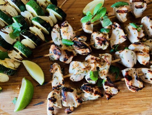 Mojito Marinated Chicken & Vegetable Kebabs – Recipe!