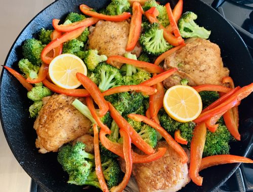 Skillet Chicken with Broccoli & Peppers – Recipe!