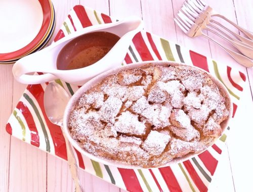 Eggnog Bread Pudding with Warm Caramel Sauce – Recipe!
