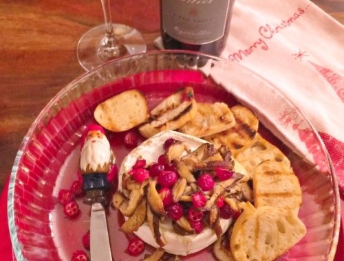 Warm Truffle Brie with Sautéed Mushrooms and Cranberries – Recipe!
