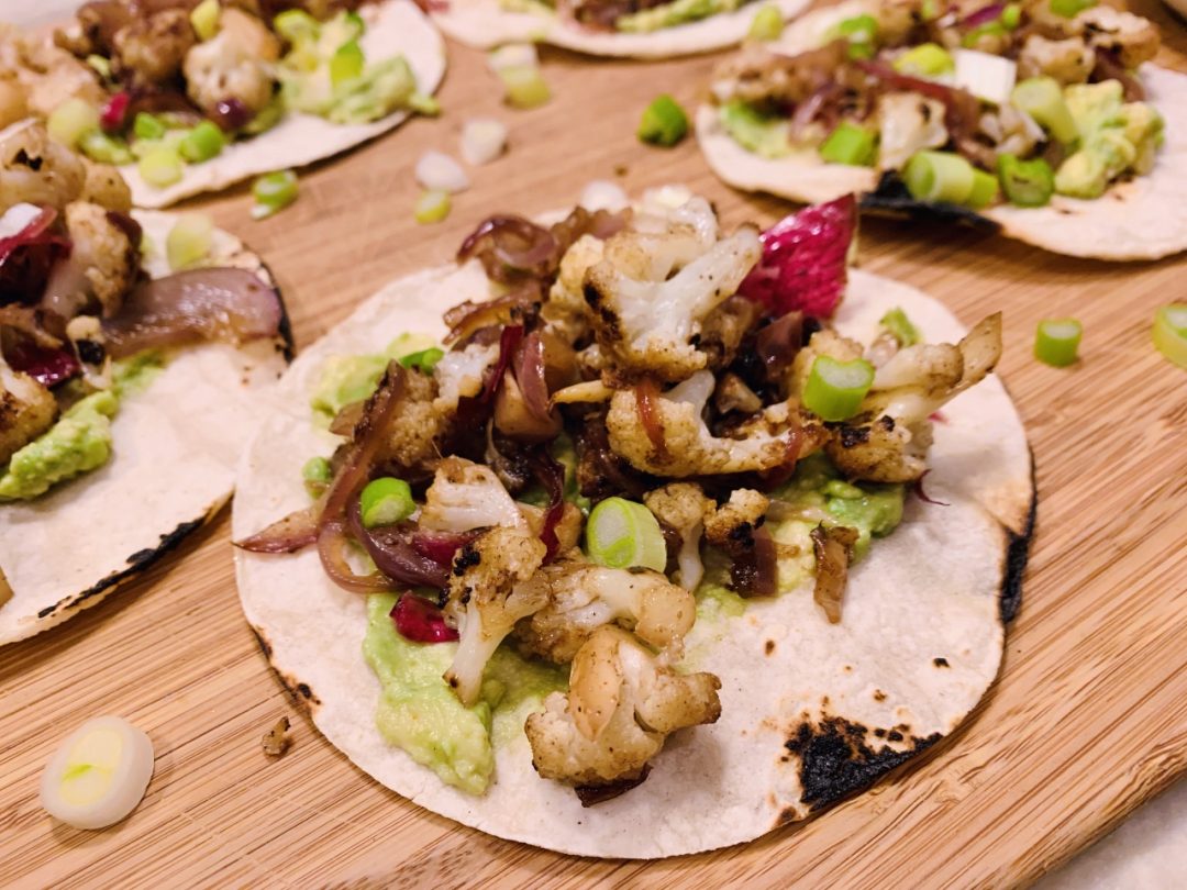 Cauliflower & Caramelized Onion Tacos with Avocado Mash – Recipe! Image 1