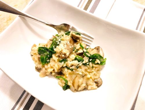 10-Minute Instant Pot Mushroom and Spinach Risotto – Recipe!