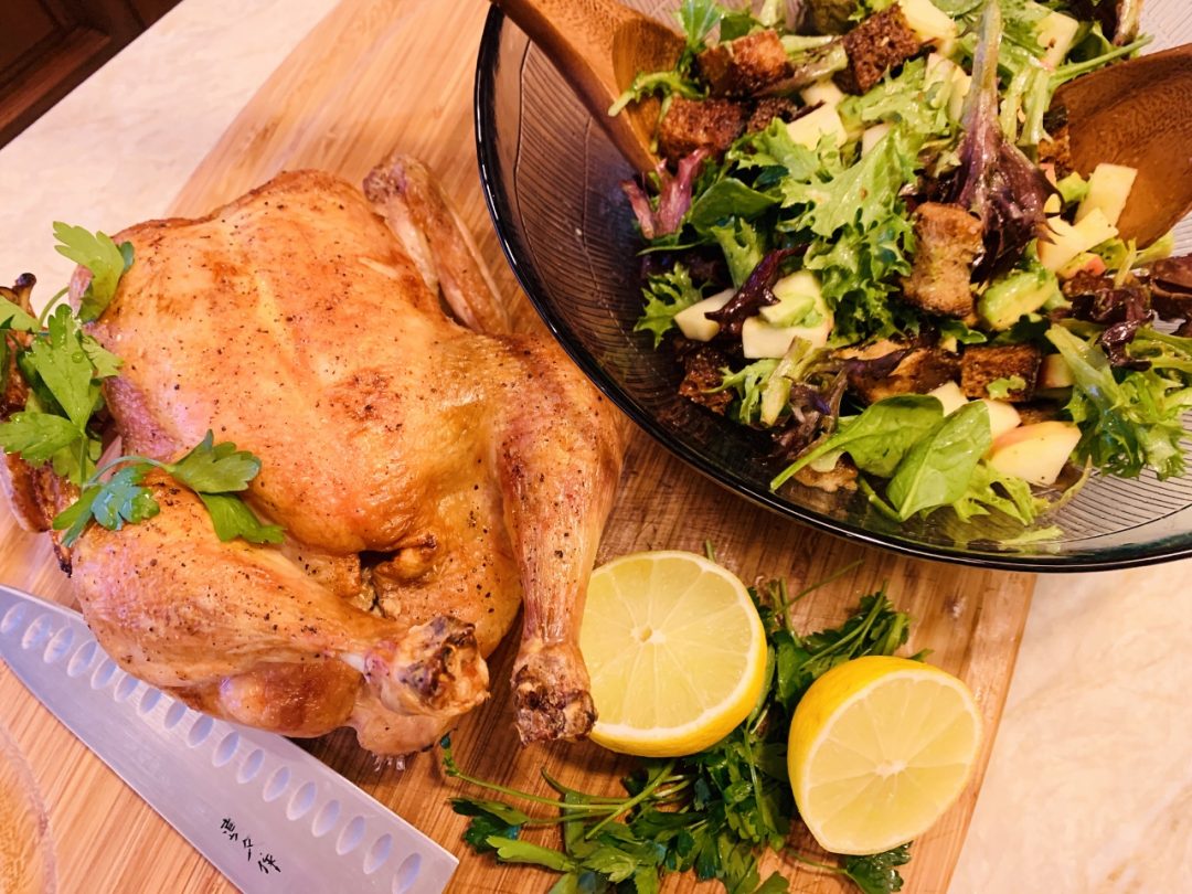 Roast Chicken with Crispy Crouton Salad – Recipe! Image 1