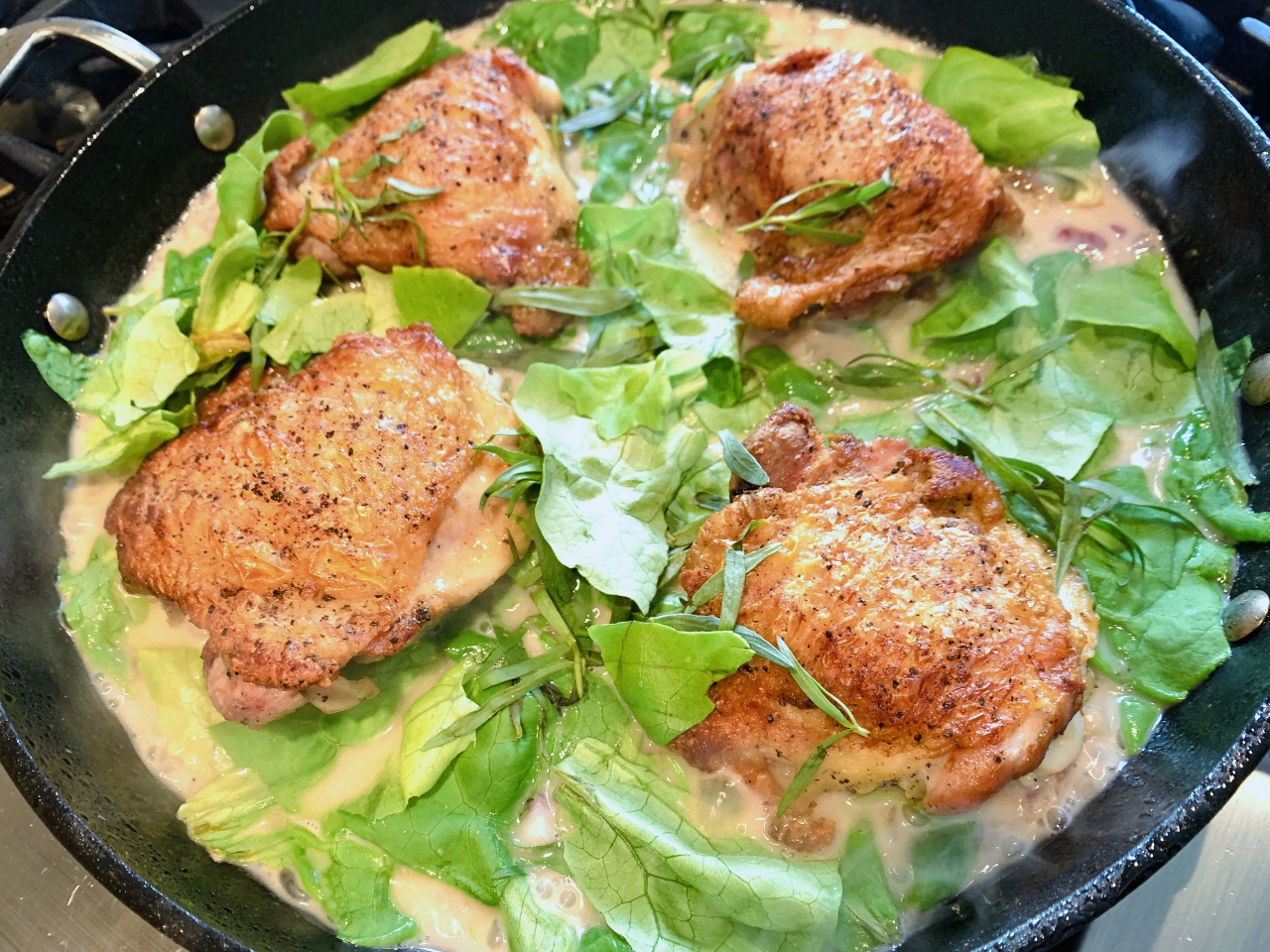 Spring Skillet Chicken with Tarragon & Butter Lettuce – Recipe! Image 2