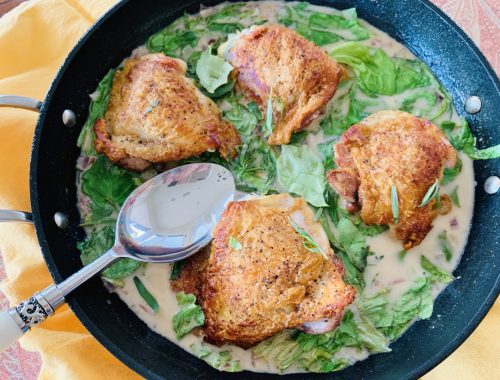 Spring Skillet Chicken with Tarragon & Butter Lettuce – Recipe!