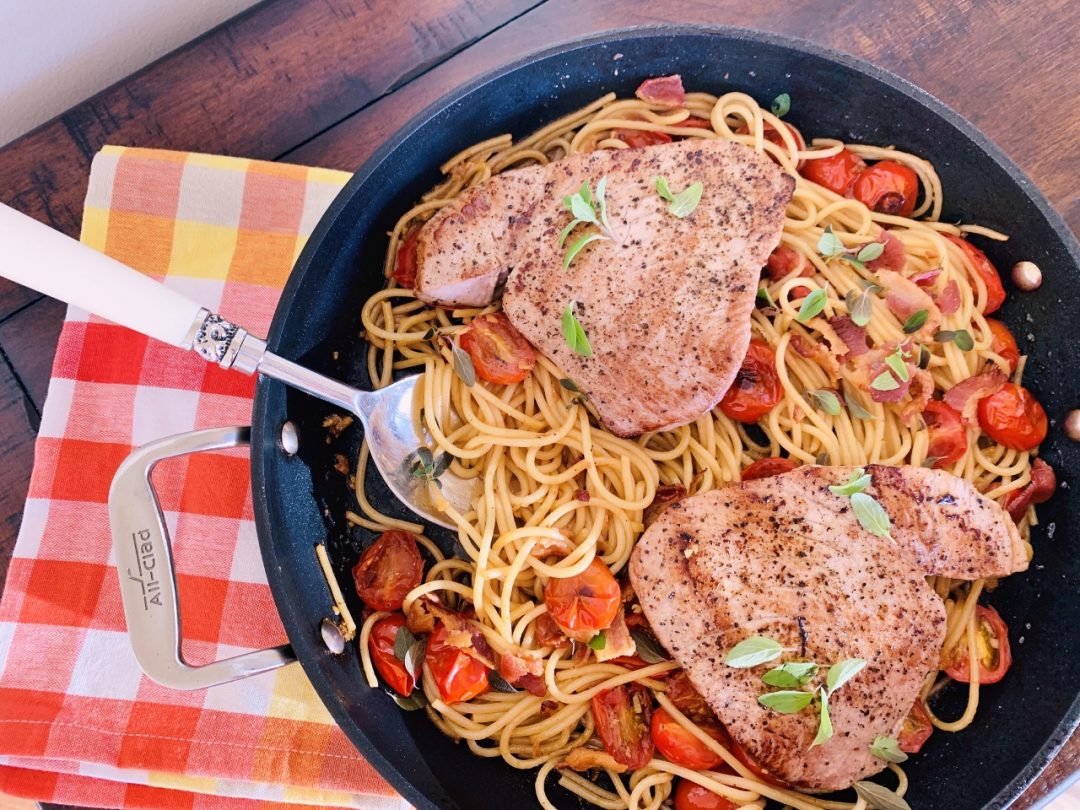 Tuna, Charred Cherry Tomato & Bacon Spaghetti – Recipe! Image 1