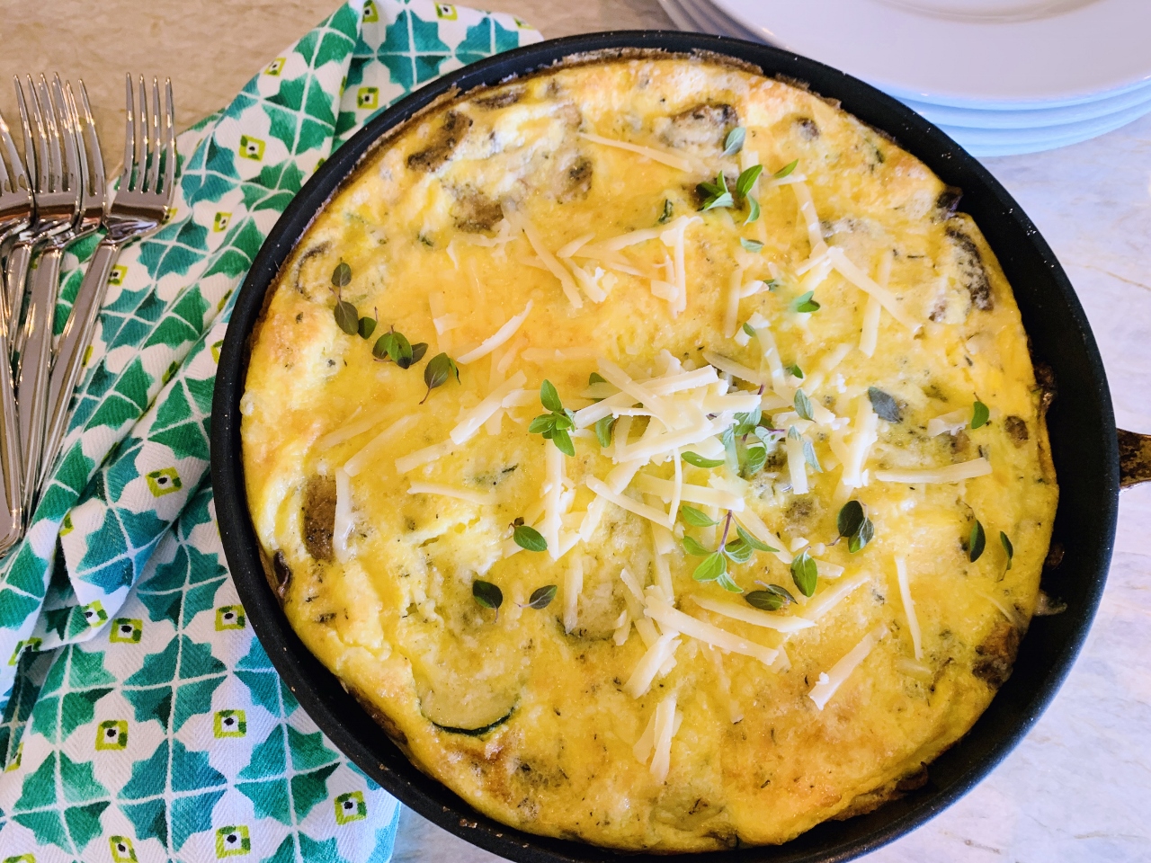 Zucchini, Mushroom & Cheddar Frittata – Recipe! Image 2