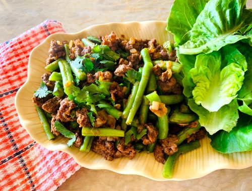 Ground Lamb and Green Bean Lettuce Wraps with Ethiopian Flavors – Recipe!