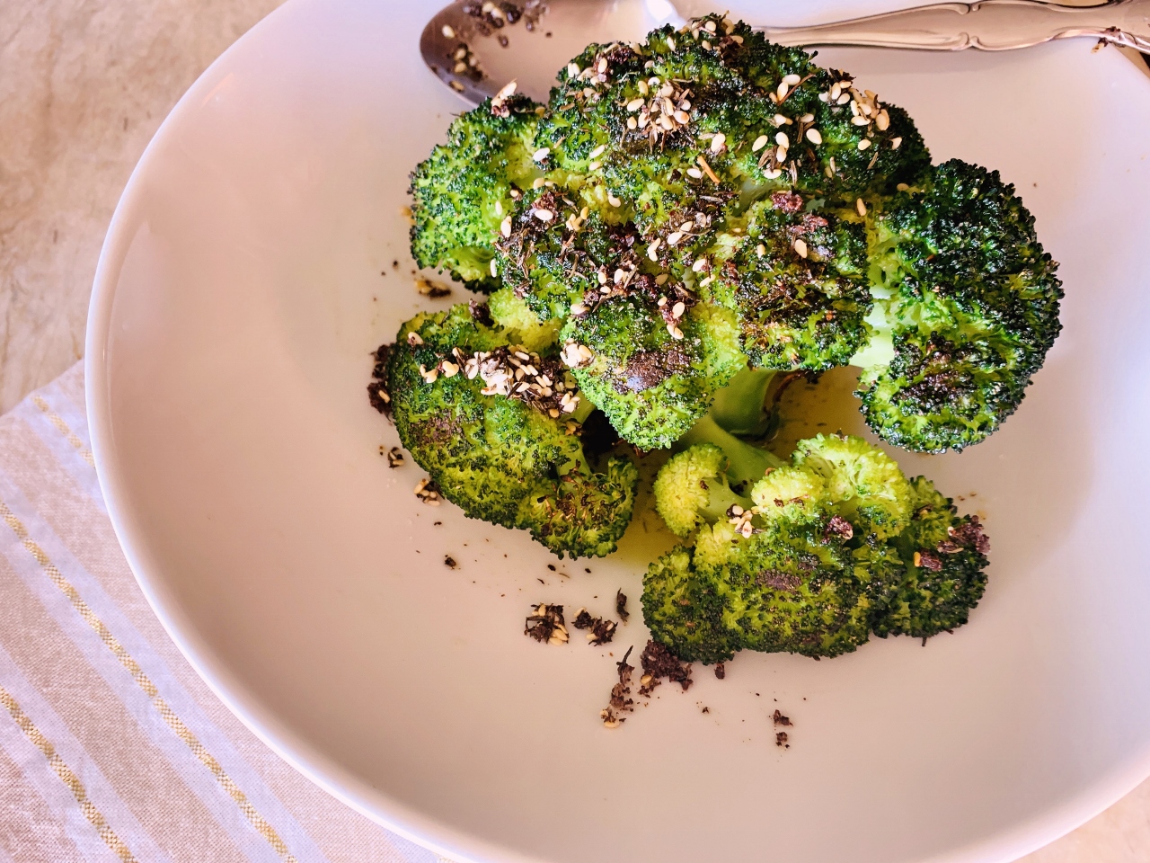 Grilled Crown of Broccoli with Za’atar Oil Recipe! Live. Love