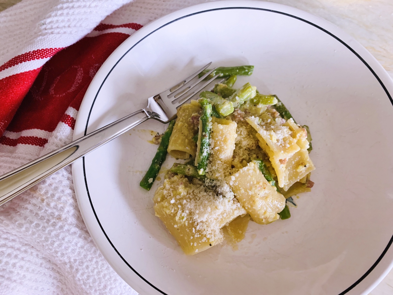 Pancetta & Asparagus Carbonara Recipe! Live. Love. Laugh. Food.