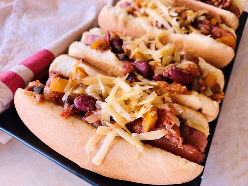 ThreeBean Vegetarian Chili Dogs Recipe! Live. Love. Laugh. Food.