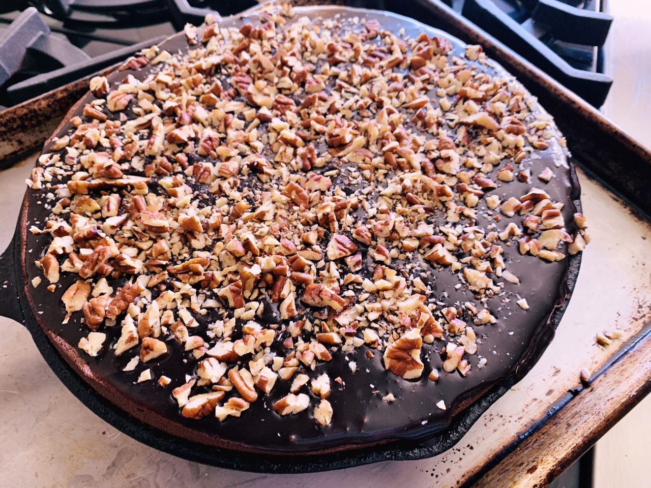 Texas Chocolate-Pecan Skillet Cake – Recipe & Video! Image 3