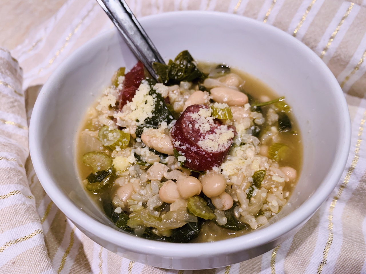 Kale, Kielbasa & White Bean Soup 091 (1280x960) Live. Love. Laugh. Food.