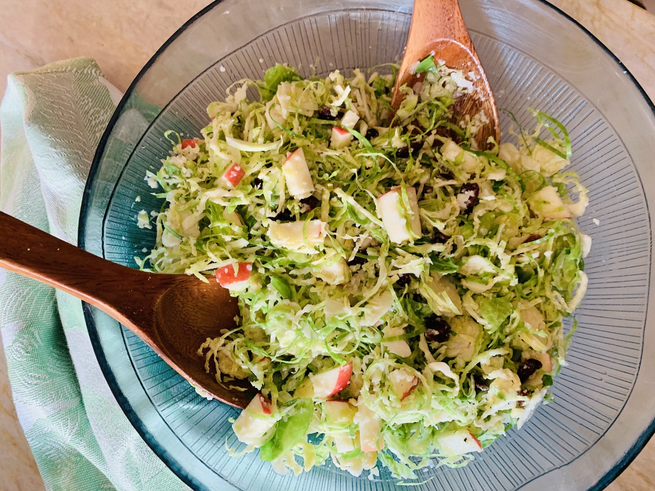 Shaved Brussels Sprout Salad with Apples, Dried Cranberries and Pecorino – Recipe! Image 2