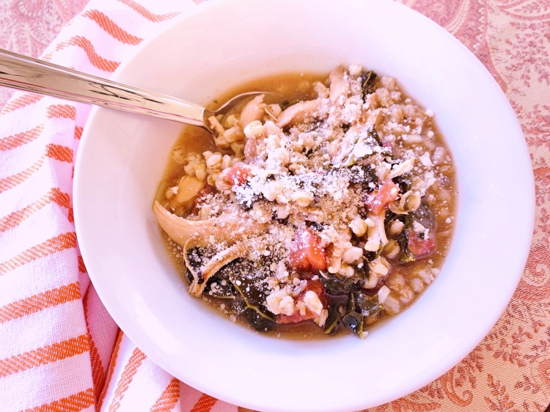 Tuscan Chicken, Farro & Kale Soup Recipe! Live. Love. Laugh. Food.