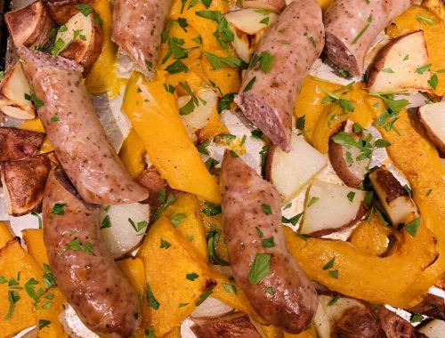 Sheet Pan Kielbasa, Kabocha & Potato Dinner – Recipe!
