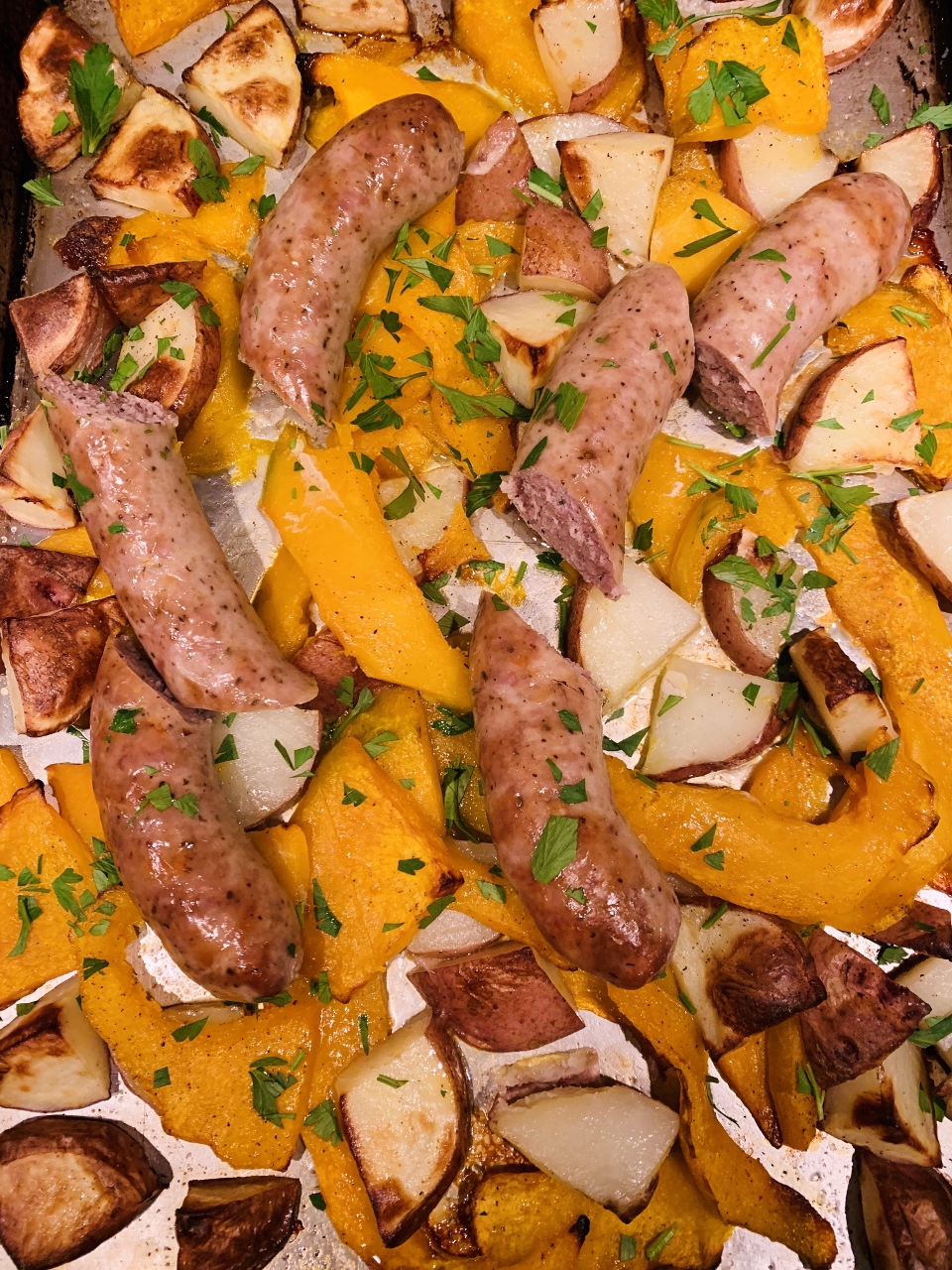 Sheet Pan Kielbasa, Kabocha & Potato Dinner – Recipe! Image 1