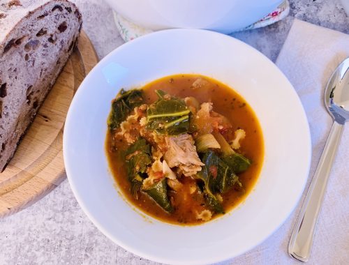 Tomatoey Beef & Greens Soup – Recipe!