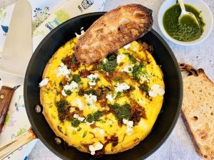 Herby Caramelized Onion & Goat Cheese Frittata – Recipe! - Live. Love ...