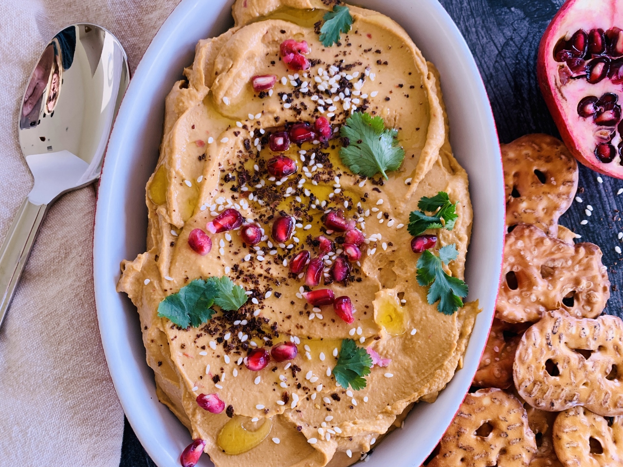 Sweet & Savory Pomegranate Hummus – Recipe! Image 2